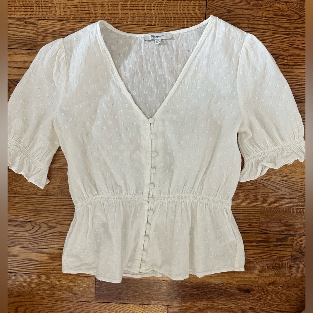 Madewell Cream Button-Down Blouse